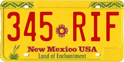 NM license plate 345RIF