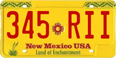 NM license plate 345RII