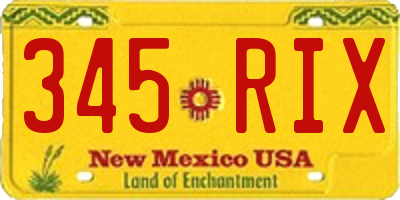 NM license plate 345RIX