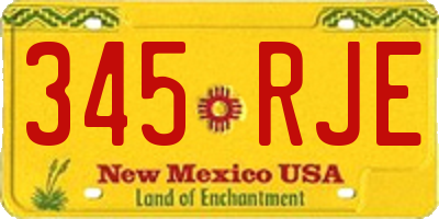 NM license plate 345RJE