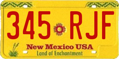 NM license plate 345RJF