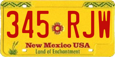 NM license plate 345RJW