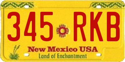NM license plate 345RKB