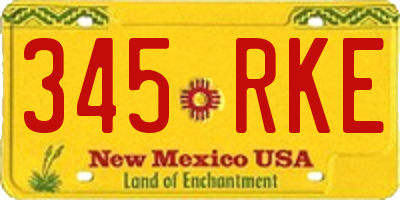 NM license plate 345RKE