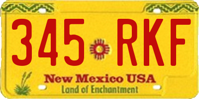 NM license plate 345RKF