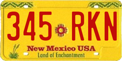 NM license plate 345RKN