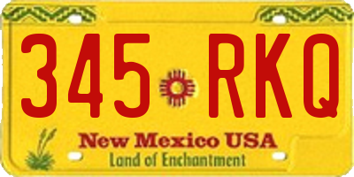 NM license plate 345RKQ