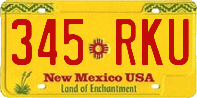 NM license plate 345RKU