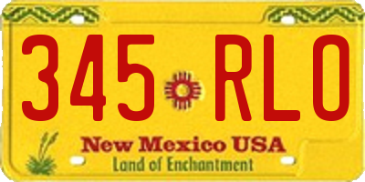 NM license plate 345RLO