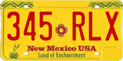 NM license plate 345RLX