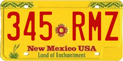 NM license plate 345RMZ