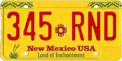 NM license plate 345RND