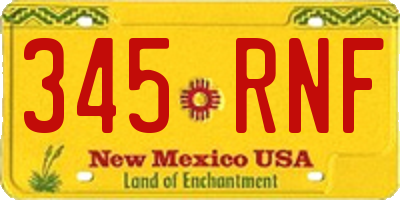 NM license plate 345RNF