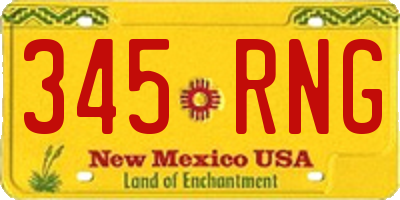 NM license plate 345RNG