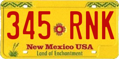 NM license plate 345RNK
