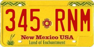 NM license plate 345RNM