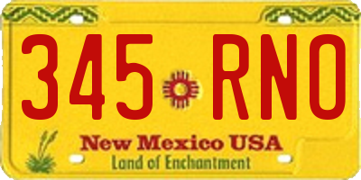 NM license plate 345RNO