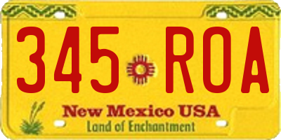 NM license plate 345ROA