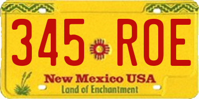 NM license plate 345ROE