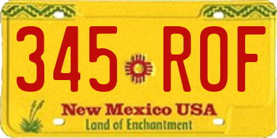 NM license plate 345ROF