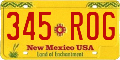 NM license plate 345ROG