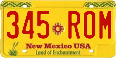 NM license plate 345ROM