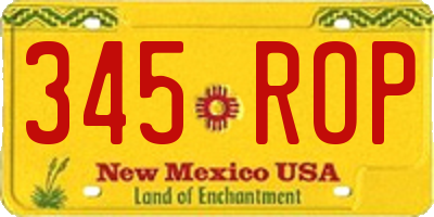 NM license plate 345ROP