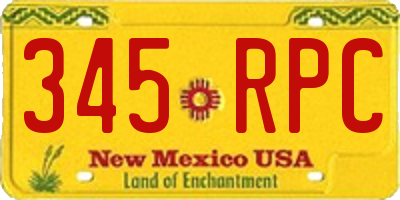 NM license plate 345RPC