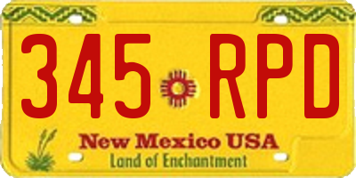 NM license plate 345RPD