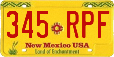 NM license plate 345RPF