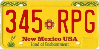 NM license plate 345RPG