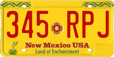 NM license plate 345RPJ