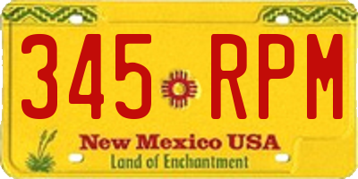 NM license plate 345RPM