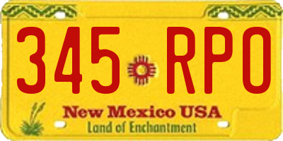 NM license plate 345RPO