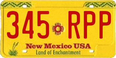 NM license plate 345RPP