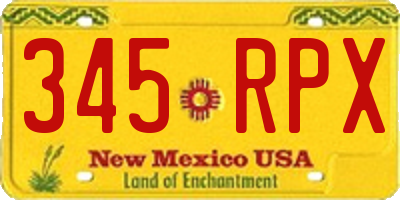 NM license plate 345RPX