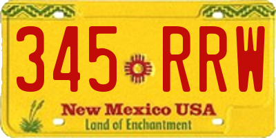 NM license plate 345RRW