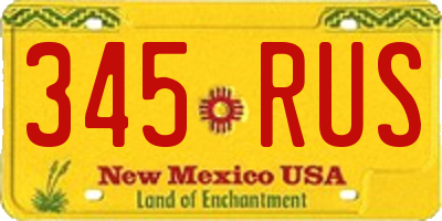 NM license plate 345RUS