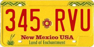 NM license plate 345RVU