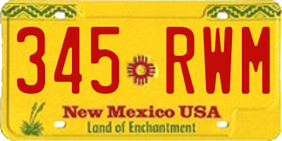 NM license plate 345RWM