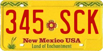 NM license plate 345SCK