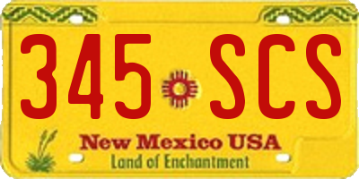 NM license plate 345SCS