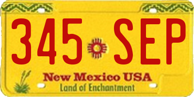 NM license plate 345SEP