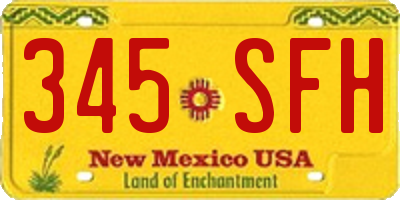 NM license plate 345SFH