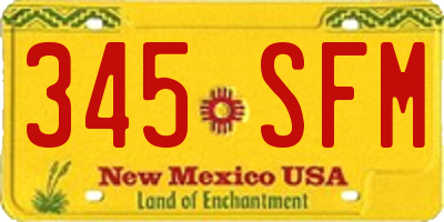 NM license plate 345SFM