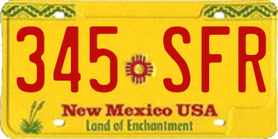 NM license plate 345SFR