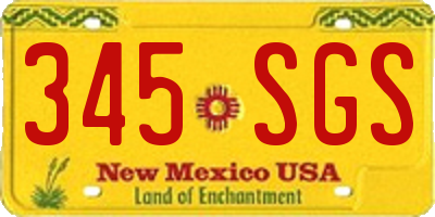 NM license plate 345SGS