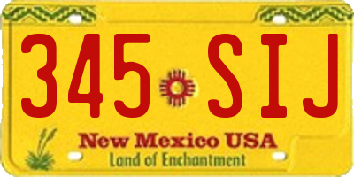 NM license plate 345SIJ