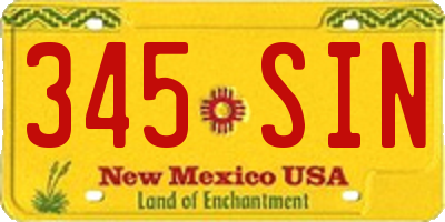 NM license plate 345SIN