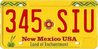 NM license plate 345SIU